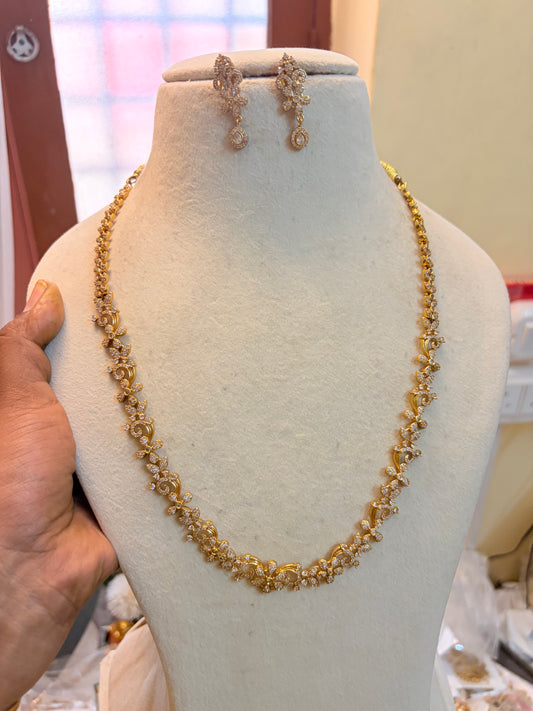 Classic Cz stones gold plated jadau  semiharam