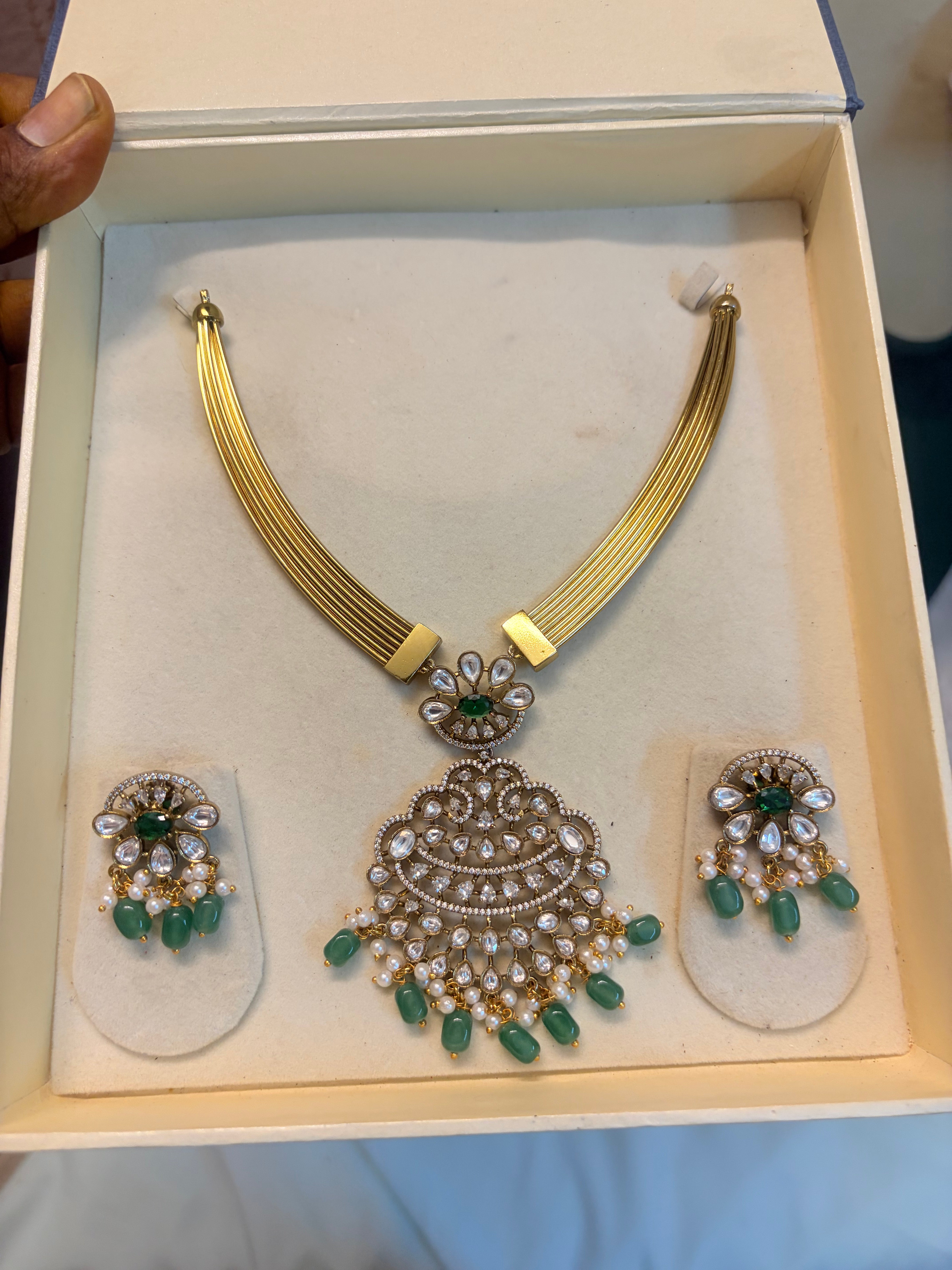 Luxury finish Polki Kundan Kanti set
