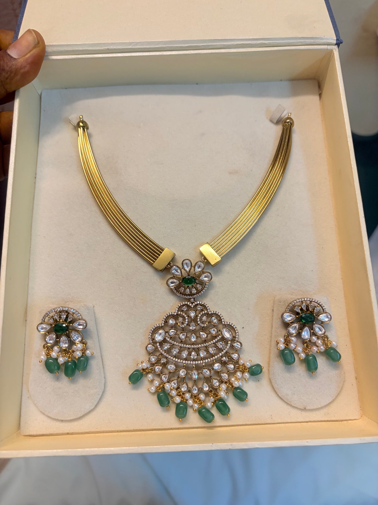 Luxury finish Polki Kundan Kanti set