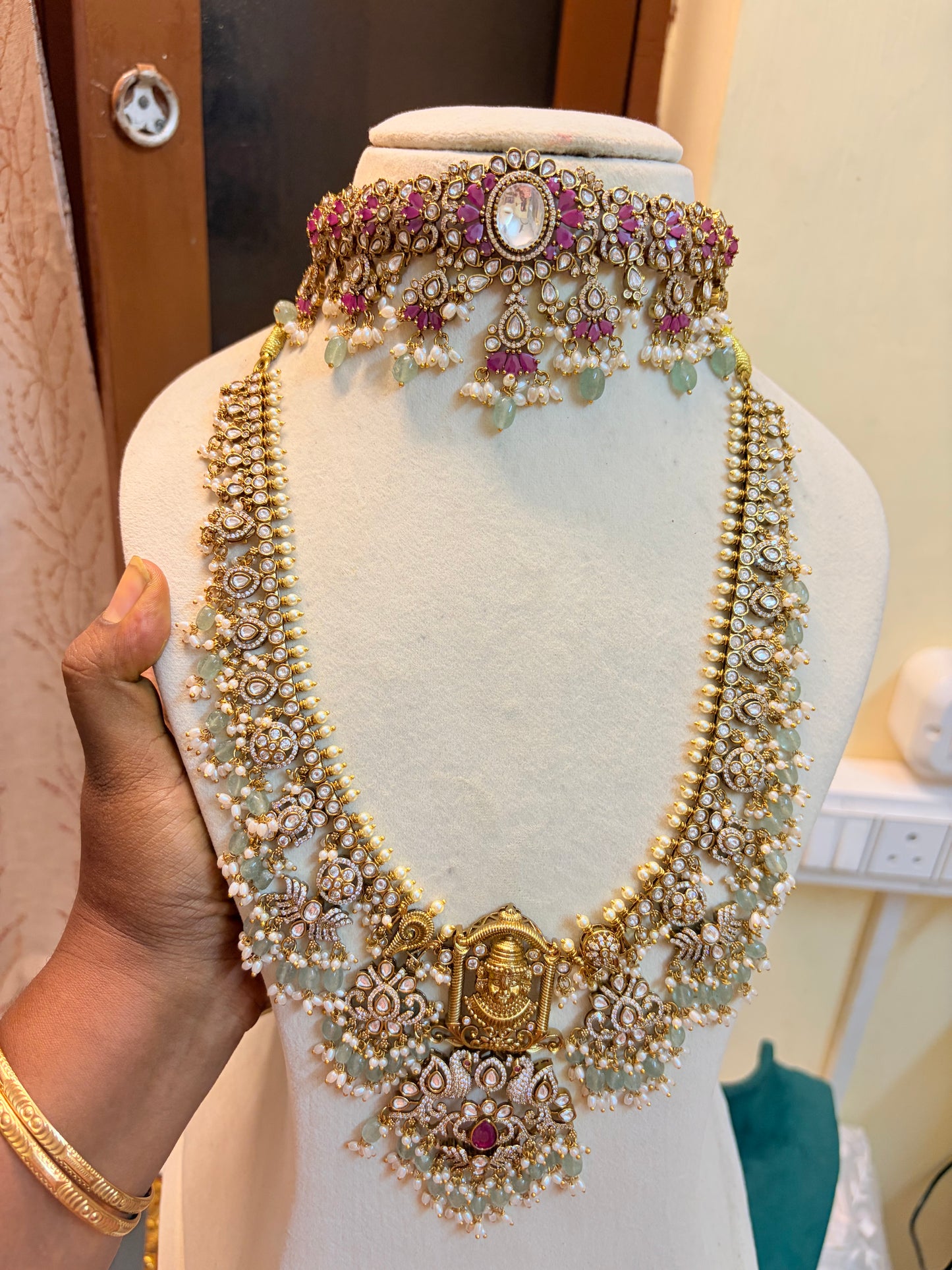 Victoria jadau finish Moissanite bridal combo set