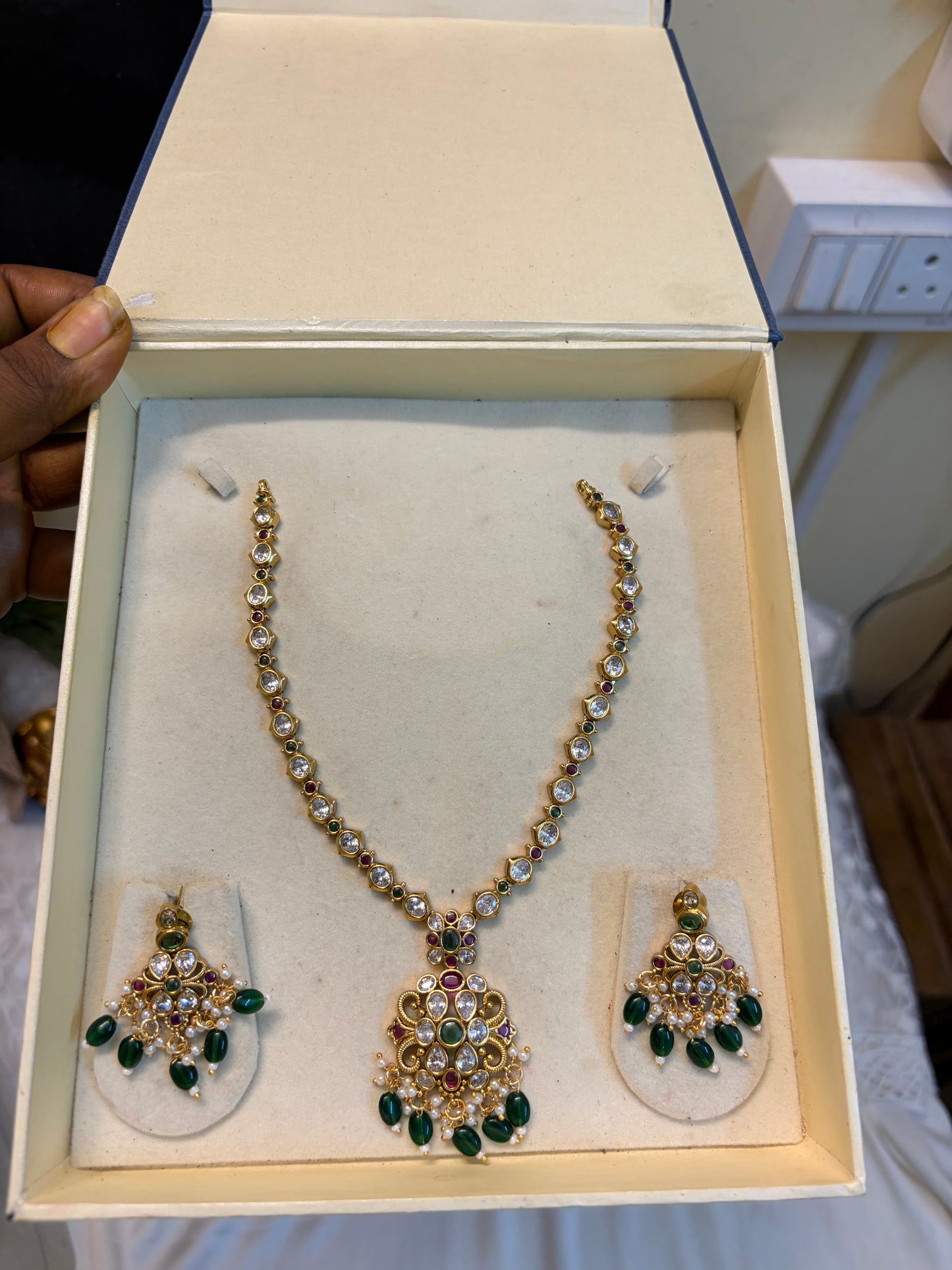 Antique Polki jadau necklace set