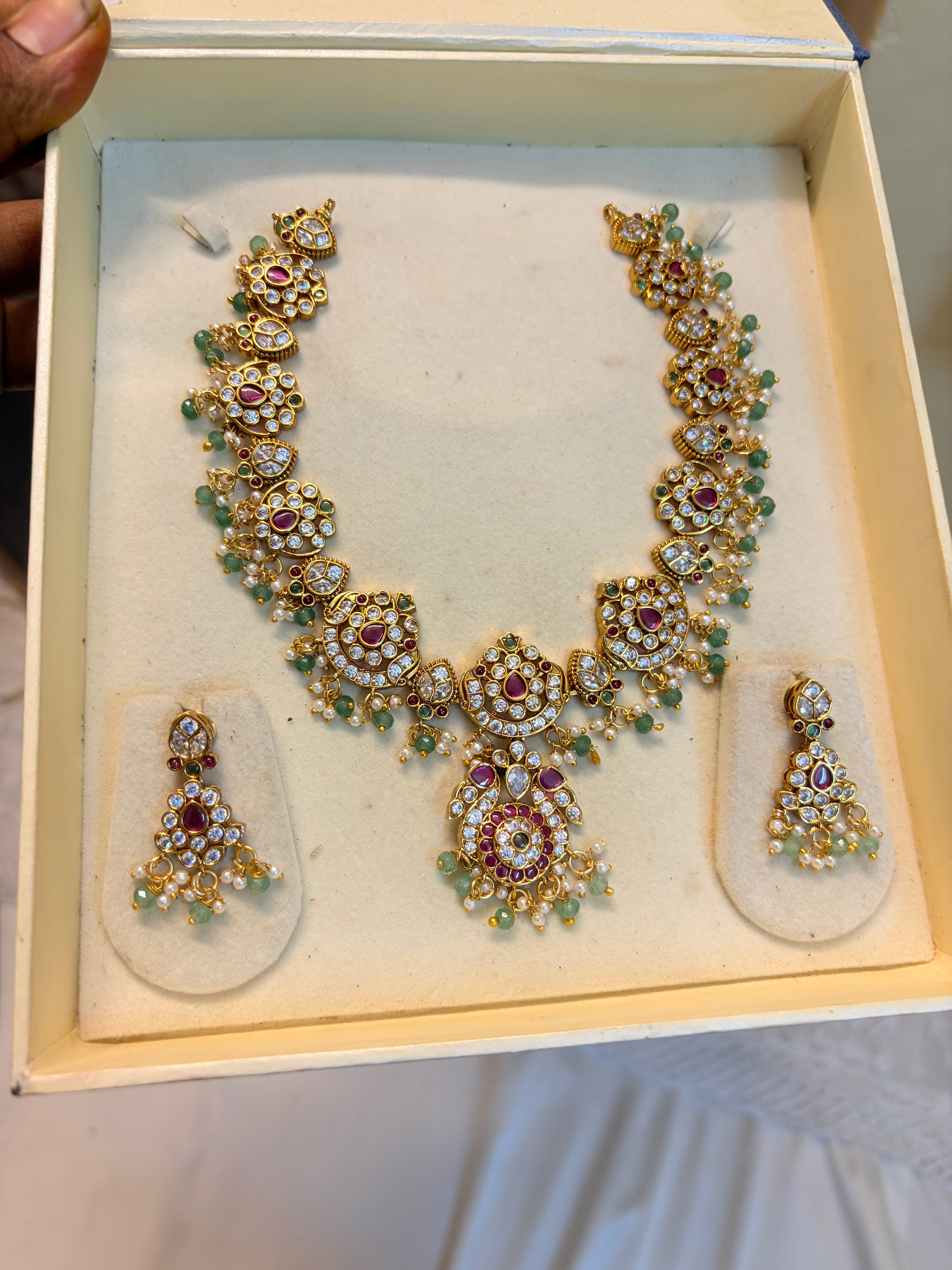 AD stones jadau Kundan necklace set premium quality