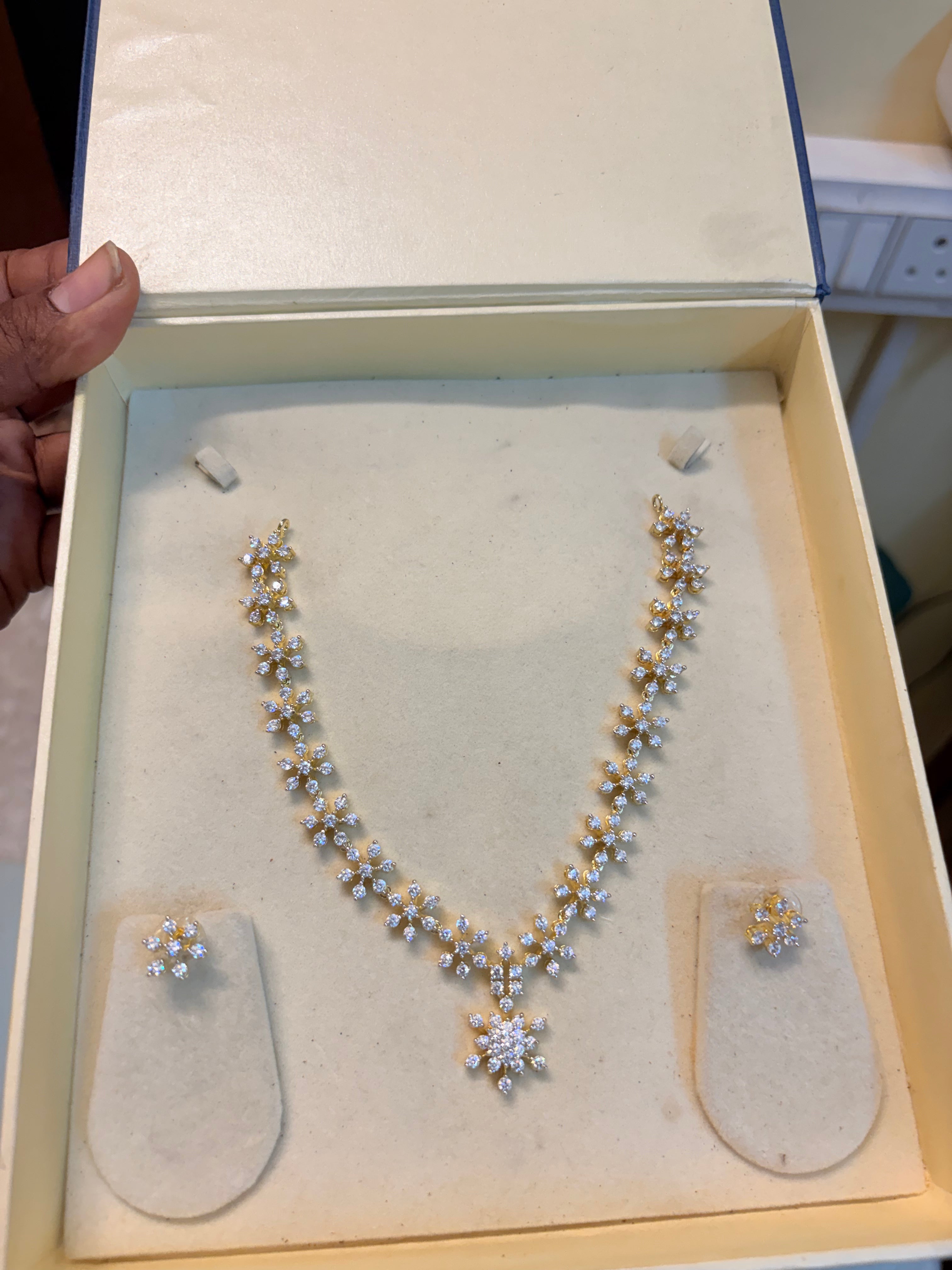Gj polish jadau Diamond replica necklace set