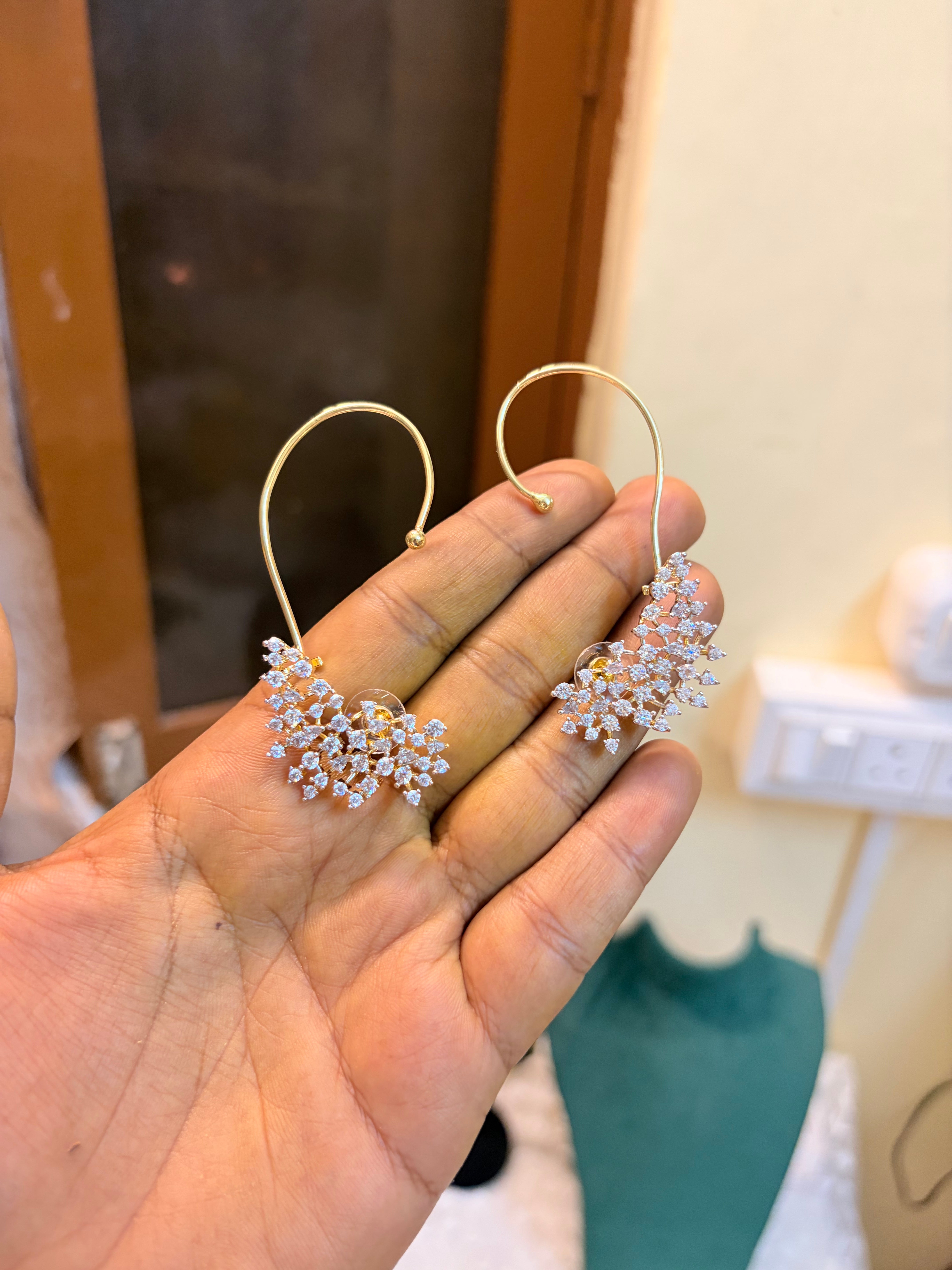 Diamond replica earcuff Jhumka