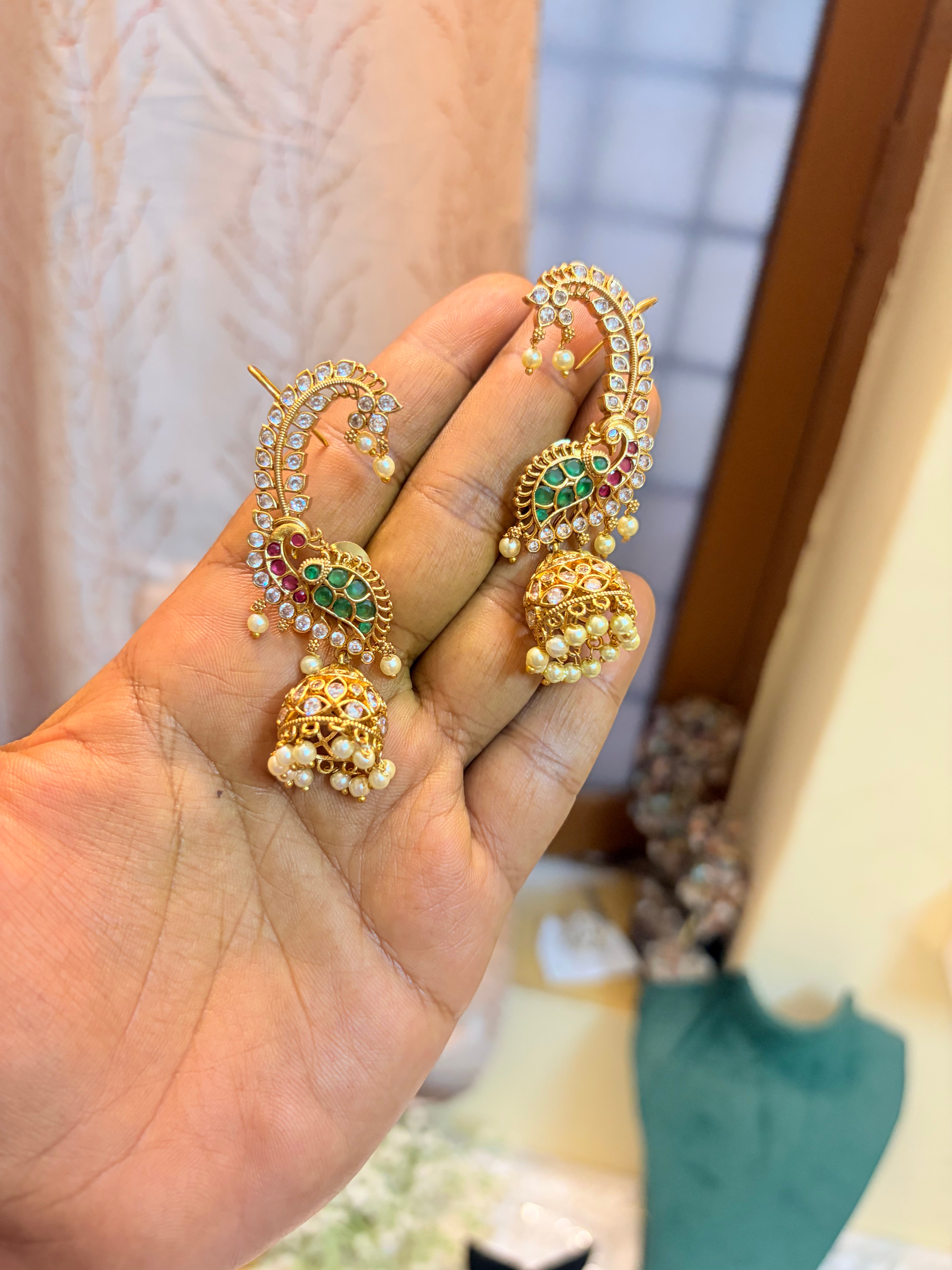 Cz stones earcuff Jhumka