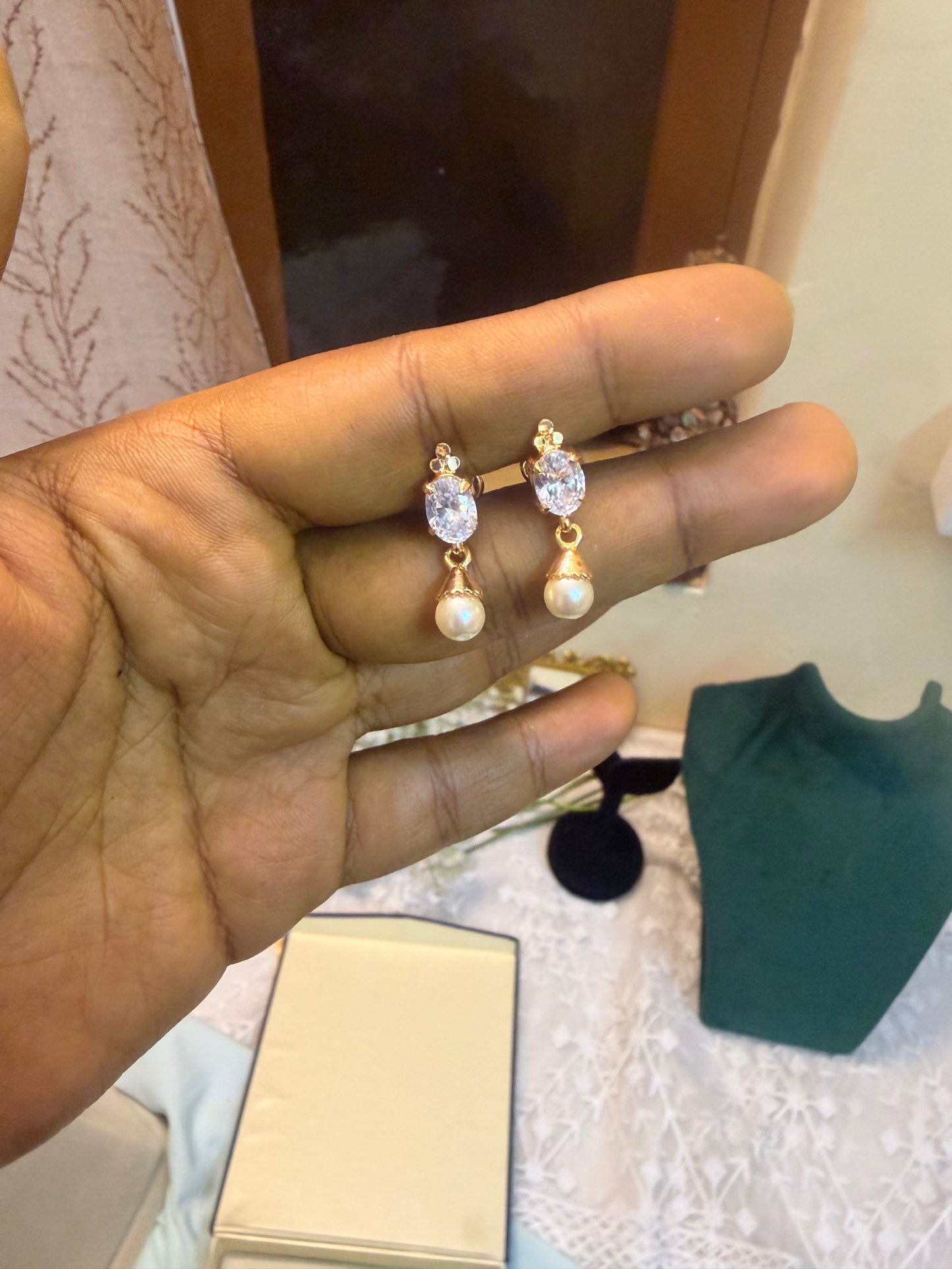Panchaloham Daily wear screw back pearl drop stud