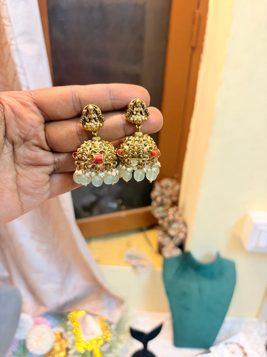 Gold antique finish Jhumka