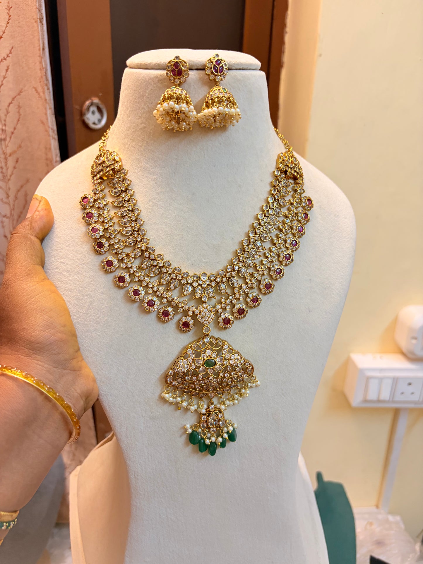 Heritage jadau Kundan double layer semiharam set