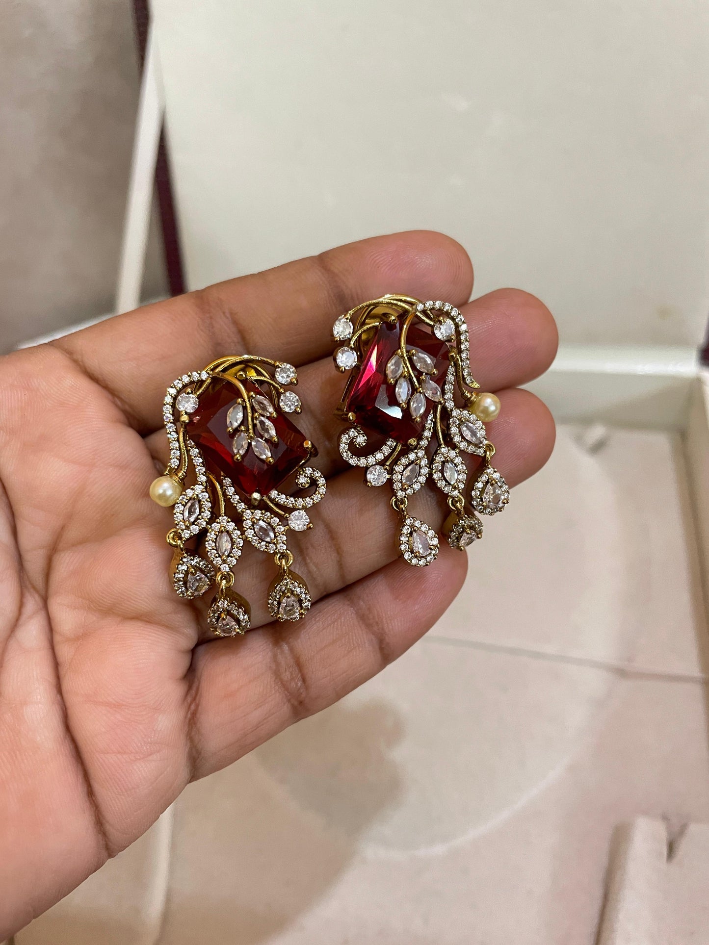 Cz stone earrings premium quality