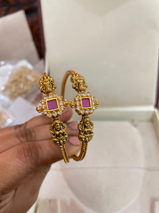Gold antique finish bangles premium quality