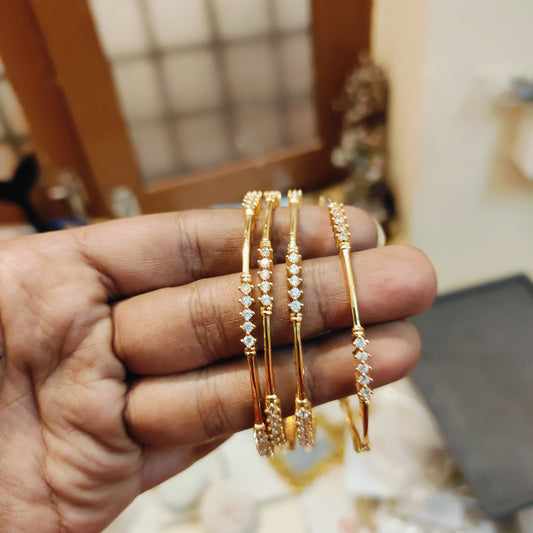 Cz stone gold plated bangles premium quality