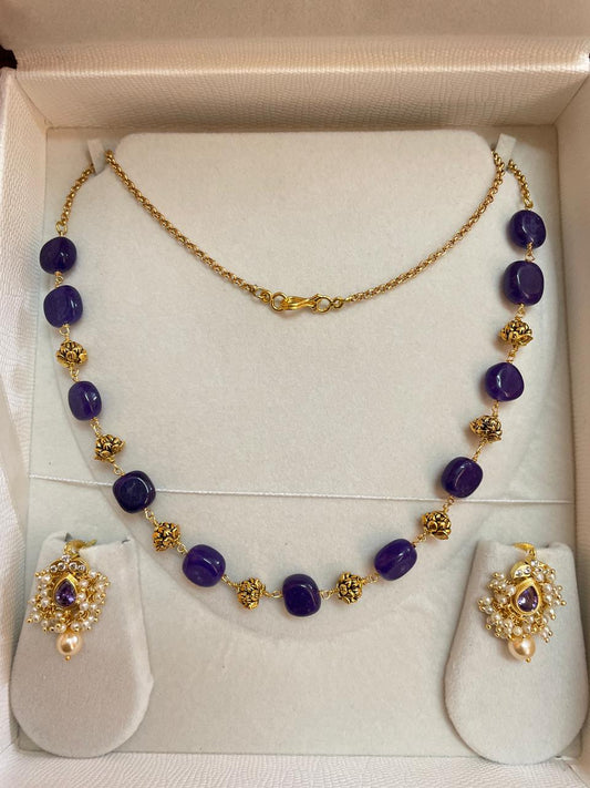 Handmade beads chain with earrings premium quality