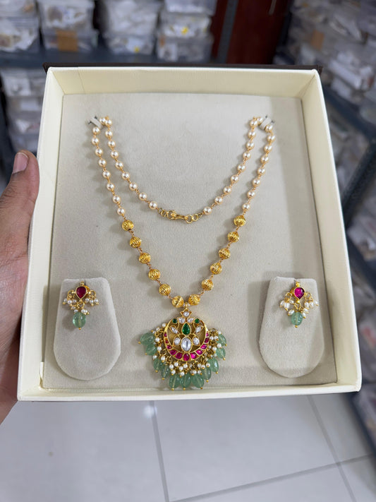 Jadau kundan chain premium quality