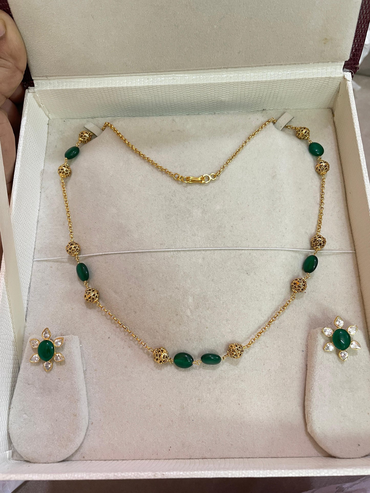 Gold nakshi beads chain premium quality