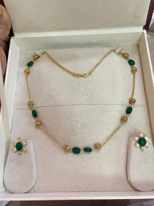 Gold nakshi beads chain premium quality