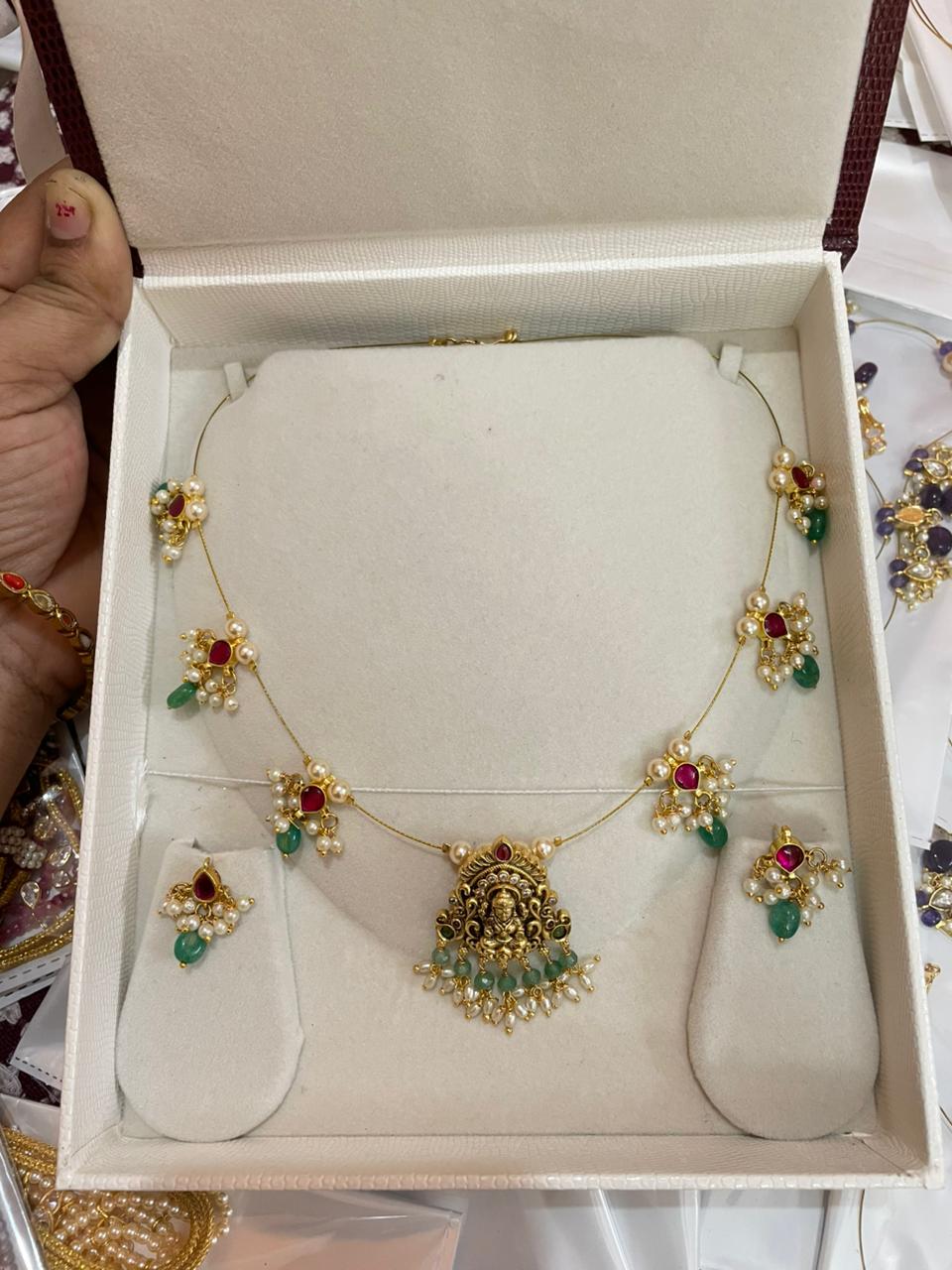 Gold Lakshmi invisible chain premium quality