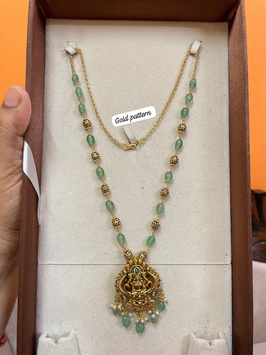 Real strawberry beads chain with nakshi locket