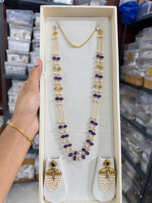 Handmade beads chain with earrings