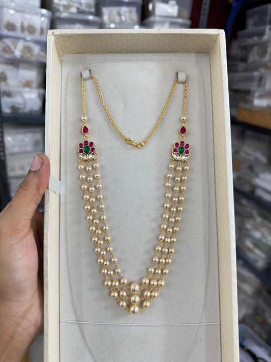 Handmade Swarovski pearls chain premium quality 18 inches