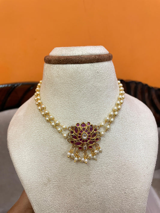 Handmade lotus pearl choker premium quality
