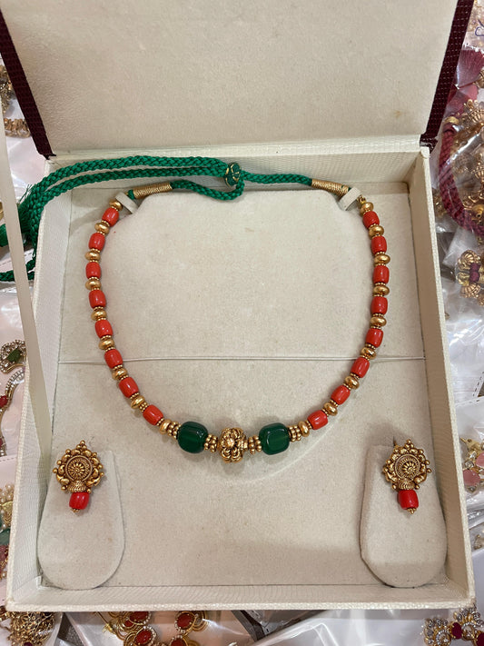 Coral nakshi neckset premium quality