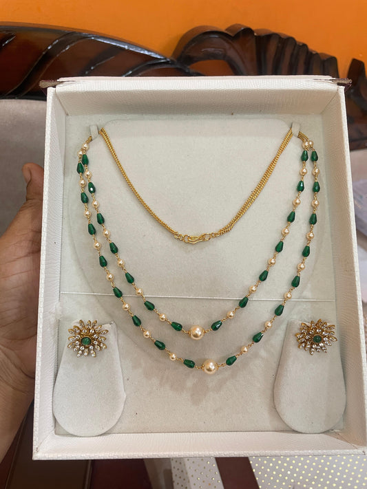 Emerald elegance handcrafted green cz chain
