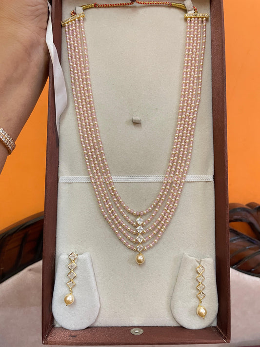 Blush pink pearl layered haram