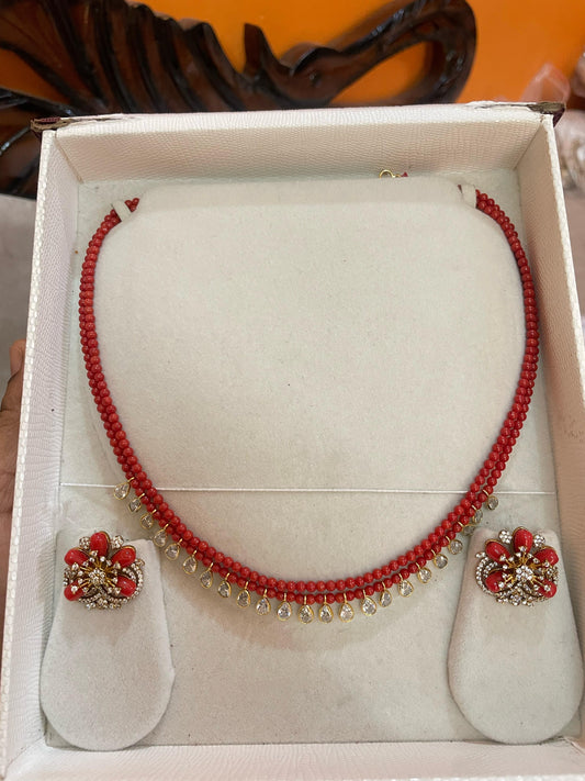 Pagadam polki droplets with floral stud