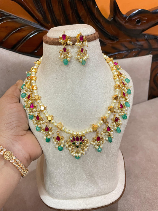 Antique jadau kundan neckset premium quality