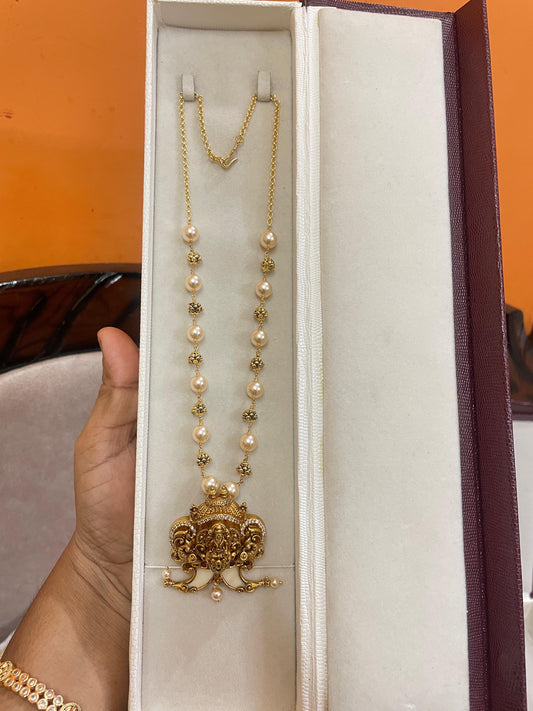 Lakshmi puligoru Swarovski pearl chain 20inches