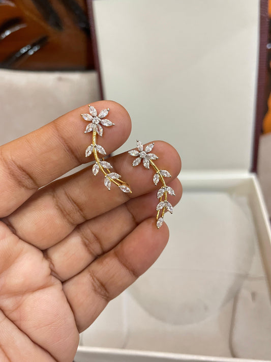 Elegant floral cz earrings