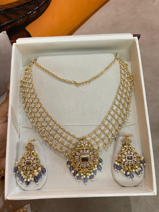 Regal purple zali chain cz stone locket