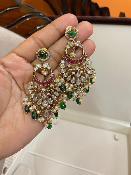 Heritage kundan chandbali