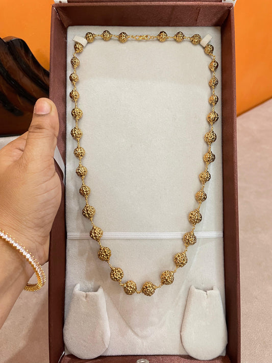 Antique gold ball mala 22inches