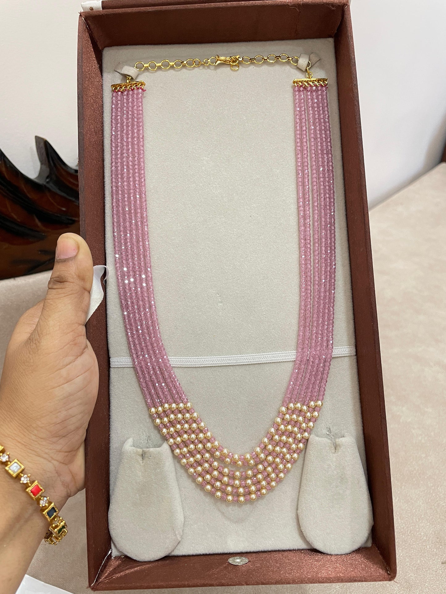 Charming pink pearl layer haram