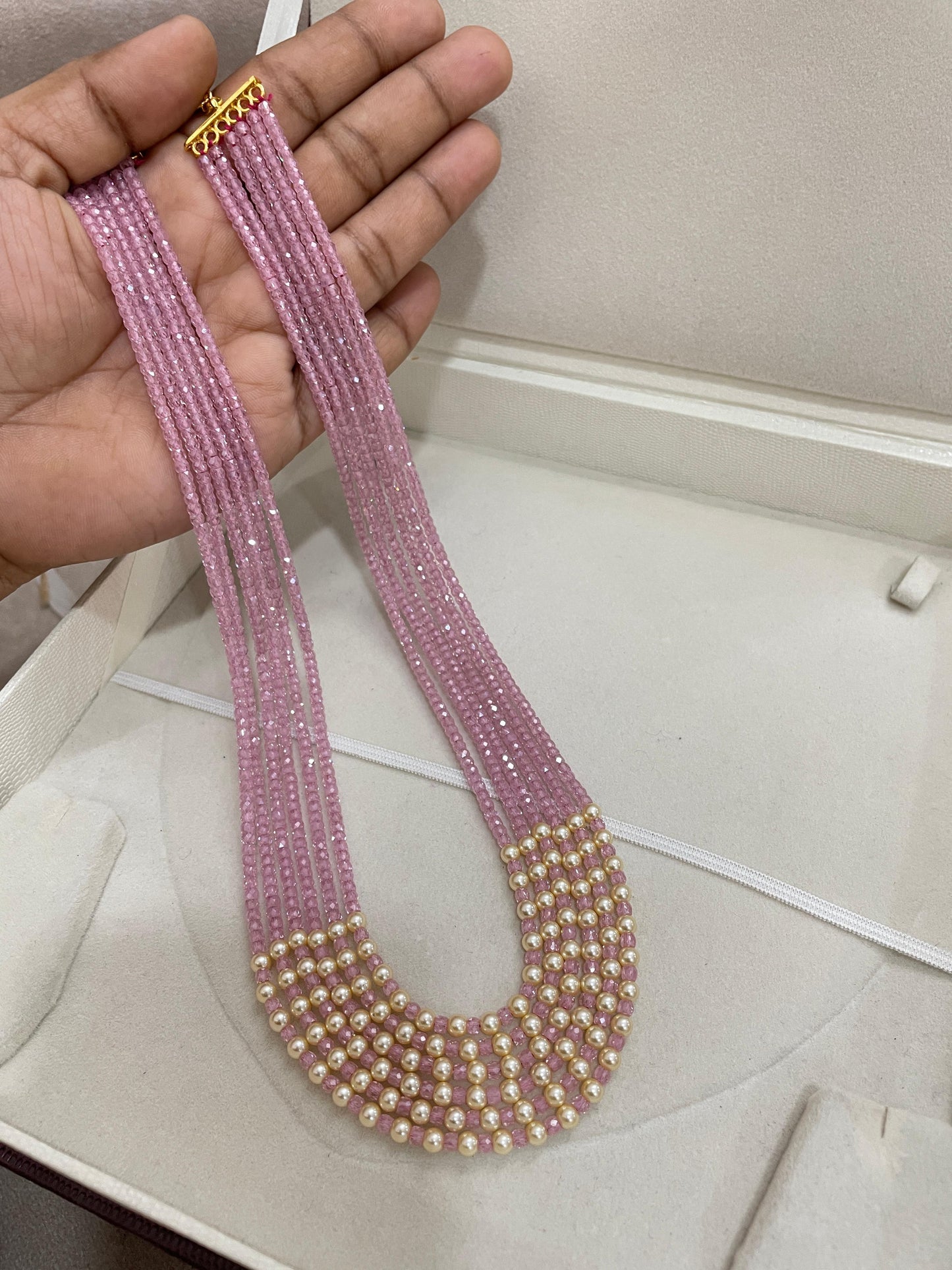 Charming pink pearl layer haram