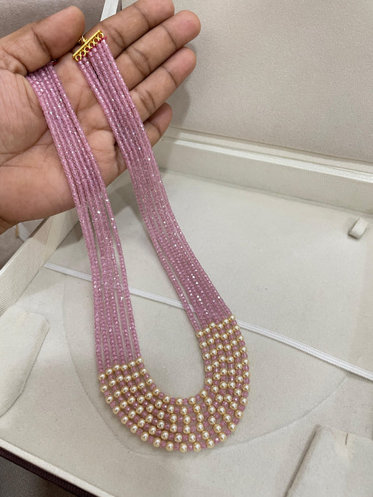 Charming pink pearl layer haram