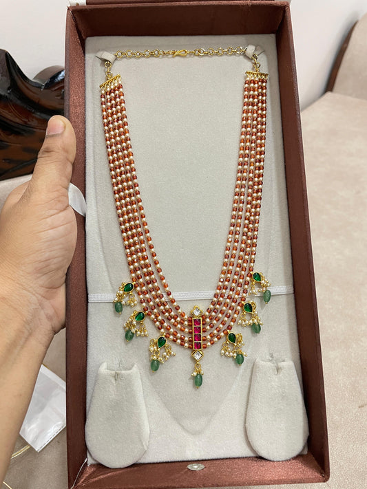 Handmade classic multi layer natural beads semiharam