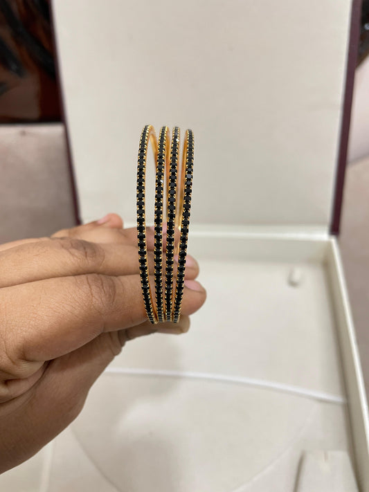 Black cz bangles set of 4