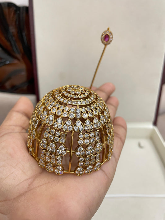 Statement AD stones Jadau Hair bun