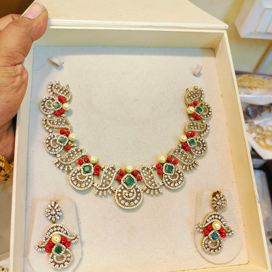Diamond replica design majestic necklace set