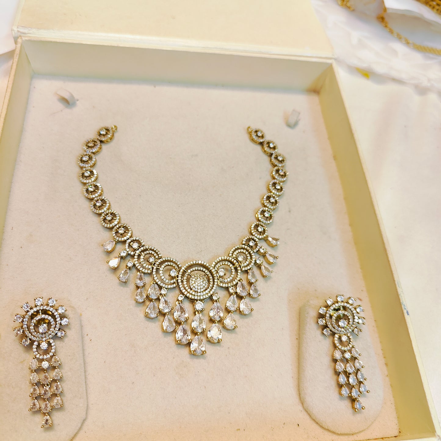 Diamond replica design premium quality jadau necklace set