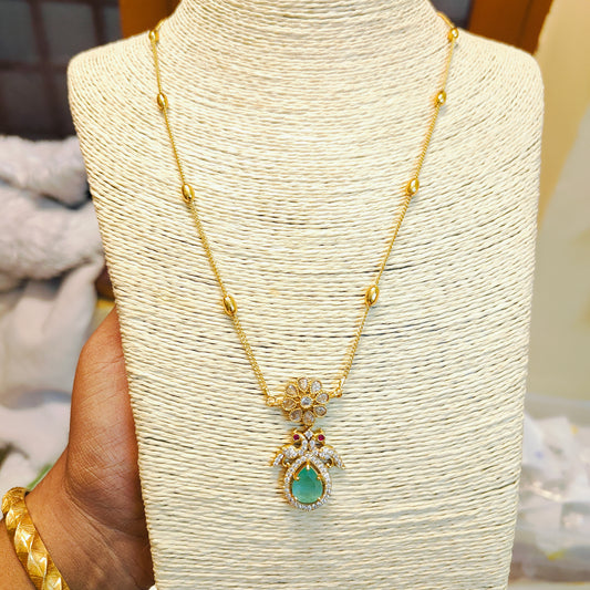 Cz stone gold antique finish chain premium quality