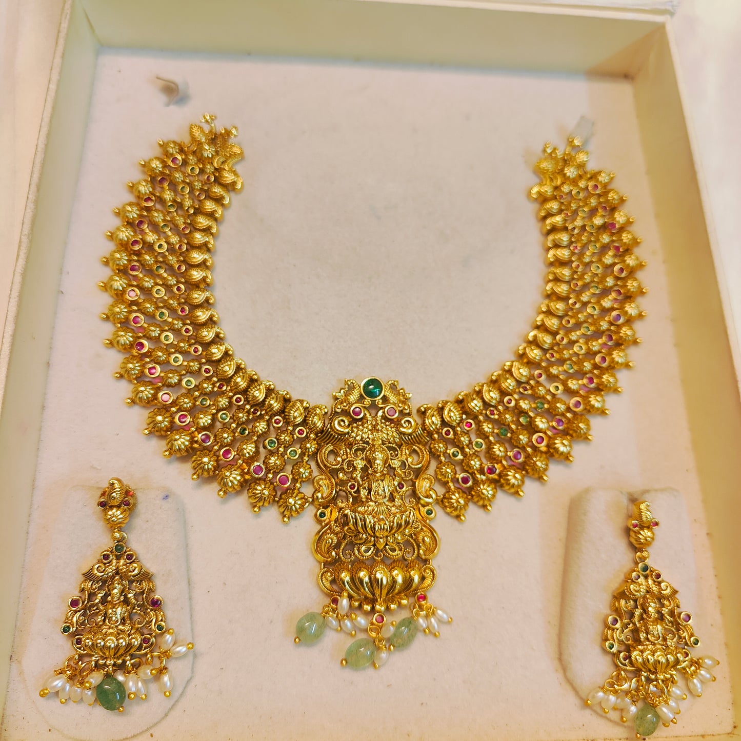 Traditional temple lakshmi choker necklace set