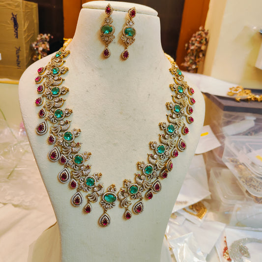 Classic jadau finish diamond replica haram premium quality