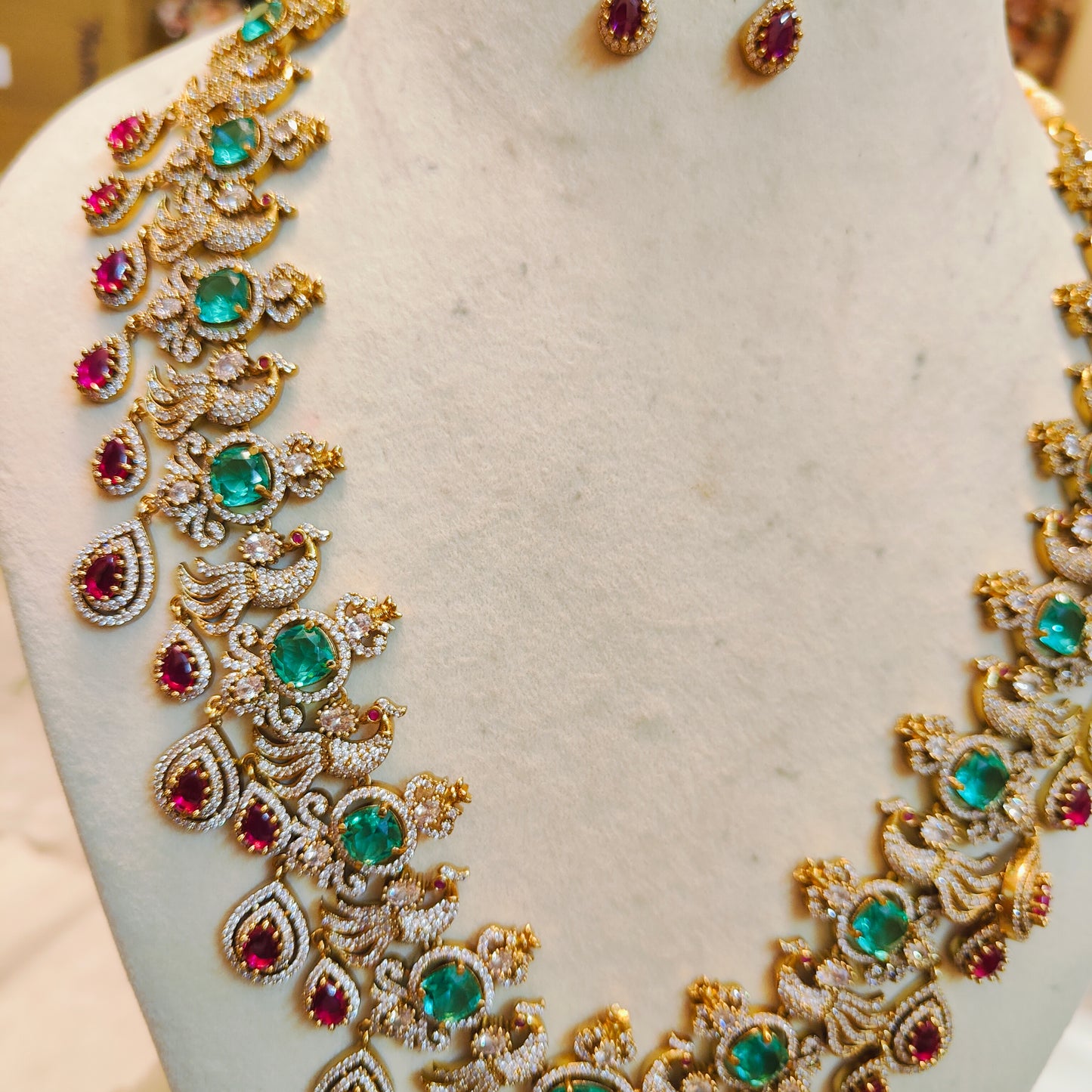 Classic jadau finish diamond replica haram premium quality