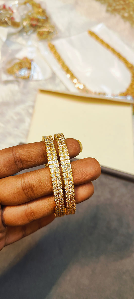 Vintage Kemp stones gold plated bangles premium quality