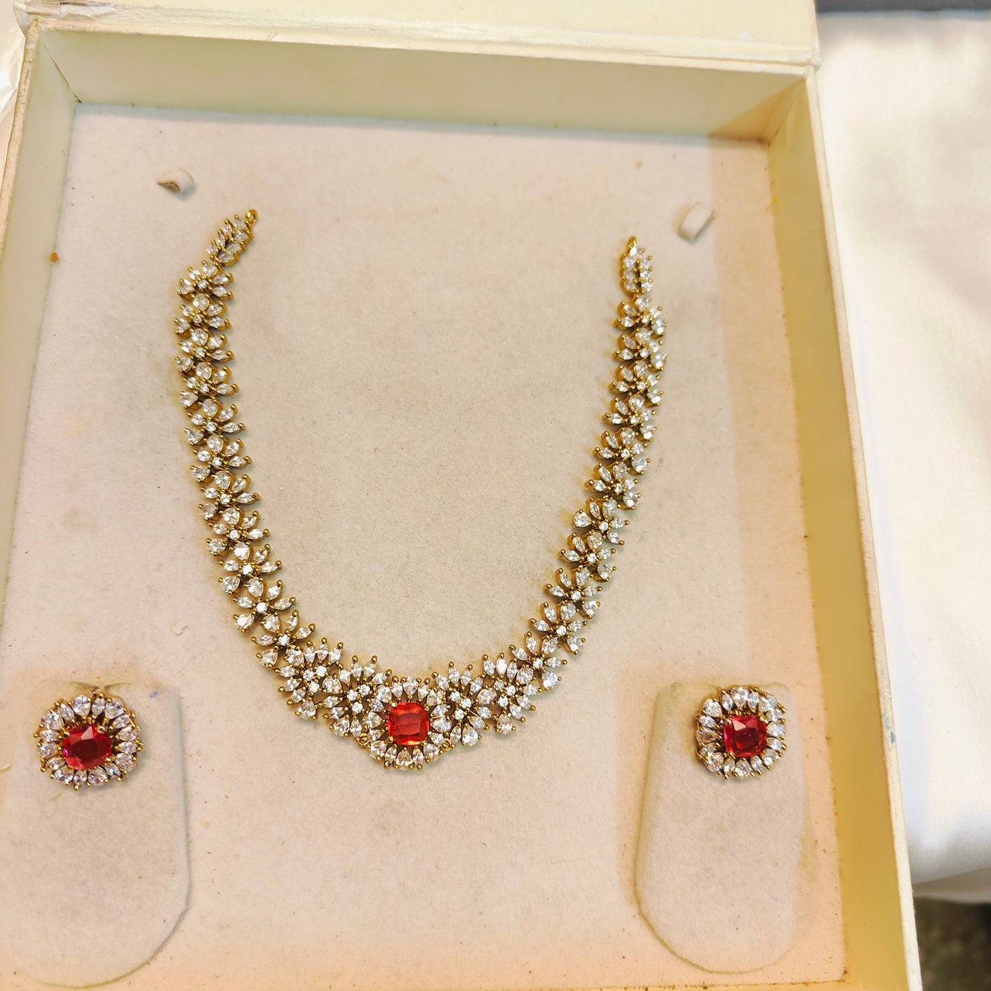 Diamond replica necklace set