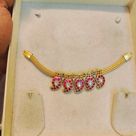 Jadau kundan mango Kemp stone chokerset premium quality