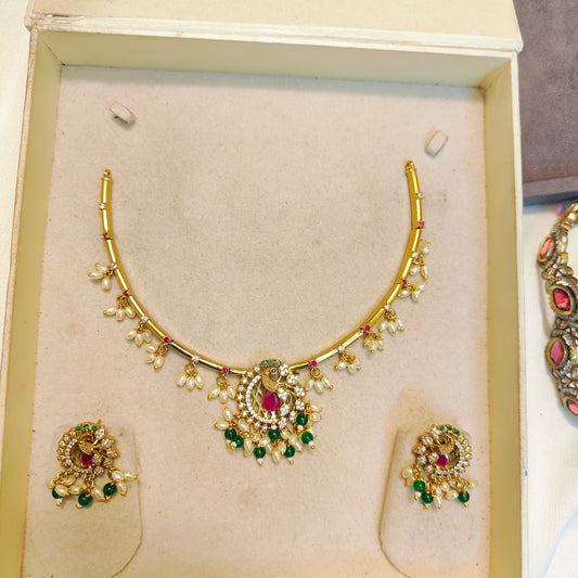 Cz stone Kanti necklace set premium quality